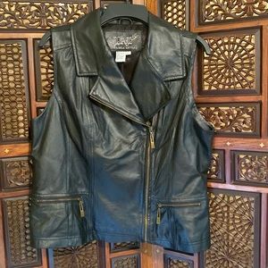 LAL Live a Little black leather vest